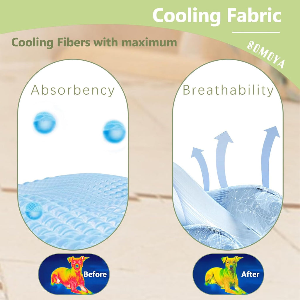 Dog Cooling Mats,Foldable Non-Slip Washable Arc-Chill Cool Pad | Cooling Pad for Dogs Q-Max 0.45 Absorbs Pet Heat Fast,Suit for Indoor Outdoor Summer Use for Cats Dogs