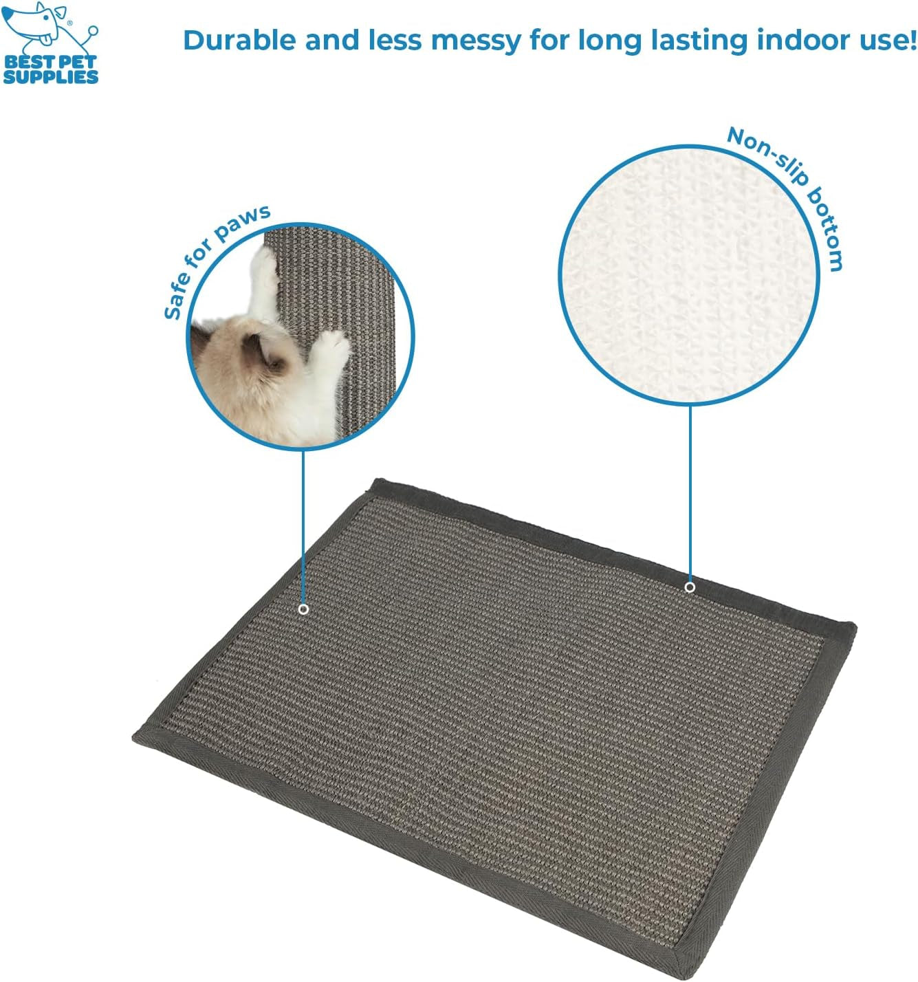 Catify Hanging Cat Scratcher - Log, Gray | Cat Door Scratcher, Scratching Mat, Heavy Duty Sisal, Furniture Protector, Safe for Paws, Non-Slip, Durable, Multi-Functional
