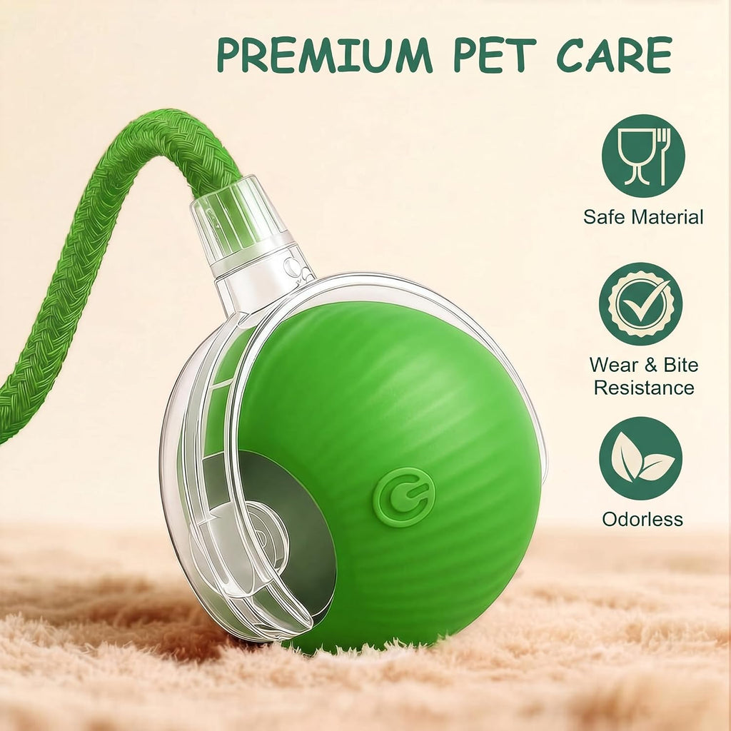 Cat & Small Dog Automatic Moving Ball 2.0 - Interactive Toy [Green]
